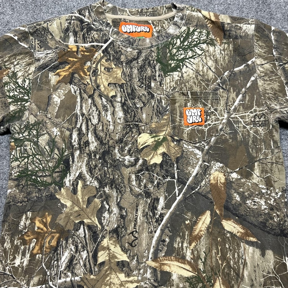 Empyre Shirt Mens XL Brown Camo Realtree Edge Pocket Tee Hunting Outdoor